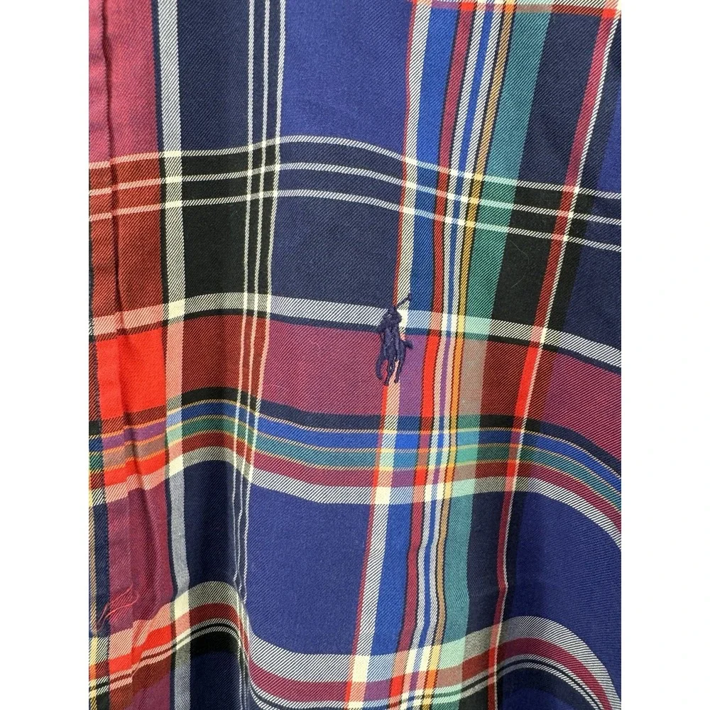 Ralph Lauren‎ Vintage Blake Plaid Flannel Cotton Button Down Men's Shirt XL